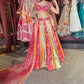 Grand Multihued Panelled Lehenga with Beadwork & Heritage Motifs