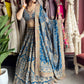 Royal Blue Heavy Zari Embroidered Designer Lehenga Set