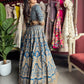 Royal Blue Heavy Zari Embroidered Designer Lehenga Set