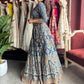 Royal Blue Heavy Zari Embroidered Designer Lehenga Set