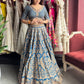 Royal Blue Heavy Zari Embroidered Designer Lehenga Set