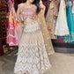 Blush Rose Gold Geometric Embroidered Designer Lehenga Set