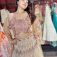 Blush Rose Gold Geometric Embroidered Designer Lehenga Set