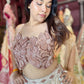 Blush Rose Gold Geometric Embroidered Designer Lehenga Set