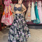 Black Floral Embroidered Designer Lehenga Choli with Dupatta