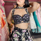 Black Floral Embroidered Designer Lehenga Choli with Dupatta