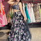 Black Floral Embroidered Designer Lehenga Choli with Dupatta