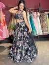 Black Floral Embroidered Designer Lehenga Choli with Dupatta