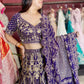Royal Purple Heavy Zari Embroidered Lehenga Set