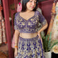 Royal Purple Heavy Zari Embroidered Lehenga Set