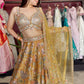 Golden Mustard Silk Lehenga with Mirror & Zari Embroidered Blouse