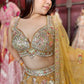 Golden Mustard Silk Lehenga with Mirror & Zari Embroidered Blouse