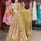 Golden Mustard Silk Lehenga with Mirror & Zari Embroidered Blouse