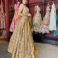 Golden Mustard Silk Lehenga with Mirror & Zari Embroidered Blouse