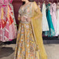 Golden Mustard Silk Lehenga with Mirror & Zari Embroidered Blouse