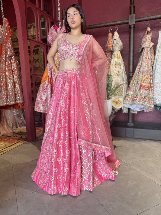 Lehenga Set with Sequins & Beadwork – Bridal Couture Edition