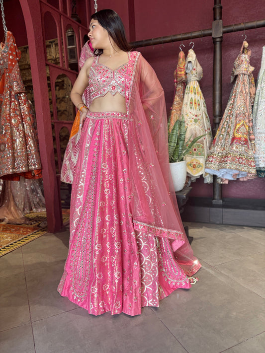 Lehenga Set with Sequins & Beadwork – Bridal Couture Edition