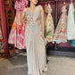 Designer Drape Saree with Multicolor Embellished Designer Blouse