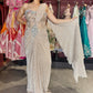 Designer Drape Saree with Multicolor Embellished Designer Blouse