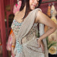 Designer Drape Saree with Multicolor Embellished Designer Blouse