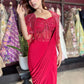 Designer Ready-to-Wear Drape Saree with Hand-Embellished Cape Blouse
