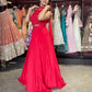 Ruby Red Sequins Designer Lehenga Set with Halter Neck Blouse