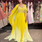 Yellow Ombre Designer Lehenga with Mirror Work Blouse & Dupatta
