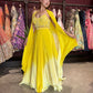 Yellow Ombre Designer Lehenga with Mirror Work Blouse & Dupatta