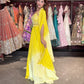 Yellow Ombre Designer Lehenga with Mirror Work Blouse & Dupatta
