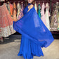 Royal Blue Sequins Designer Lehenga Set with Halter Neck Blouse