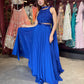 Royal Blue Sequins Designer Lehenga Set with Halter Neck Blouse