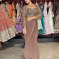 Brown Designer Ready-to-Wear Drape Saree with Embellished Blouse