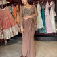 Brown Designer Ready-to-Wear Drape Saree with Embellished Blouse