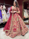 Red Bridal Lehenga Choli with Heavy Gold Zari & Traditional Work