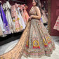 Multicolour Silk Lehenga Choli with Heavy Sequins & Thread Work