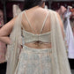 Crushed Shimmer Organza Lehenga with Sequins & Cutdana Work