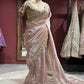 Elegant Blush Pink Designer Saree with Hand Embroidery & Stone Work Border