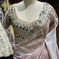 Elegant Blush Pink Designer Saree with Hand Embroidery & Stone Work Border