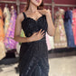 Midnight Black Sequined Ready-to-Wear Drape Saree with Designer Blouse
