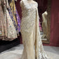 Luxury Ivory Designer Saree with Heavy Embroidery & Net Pallu