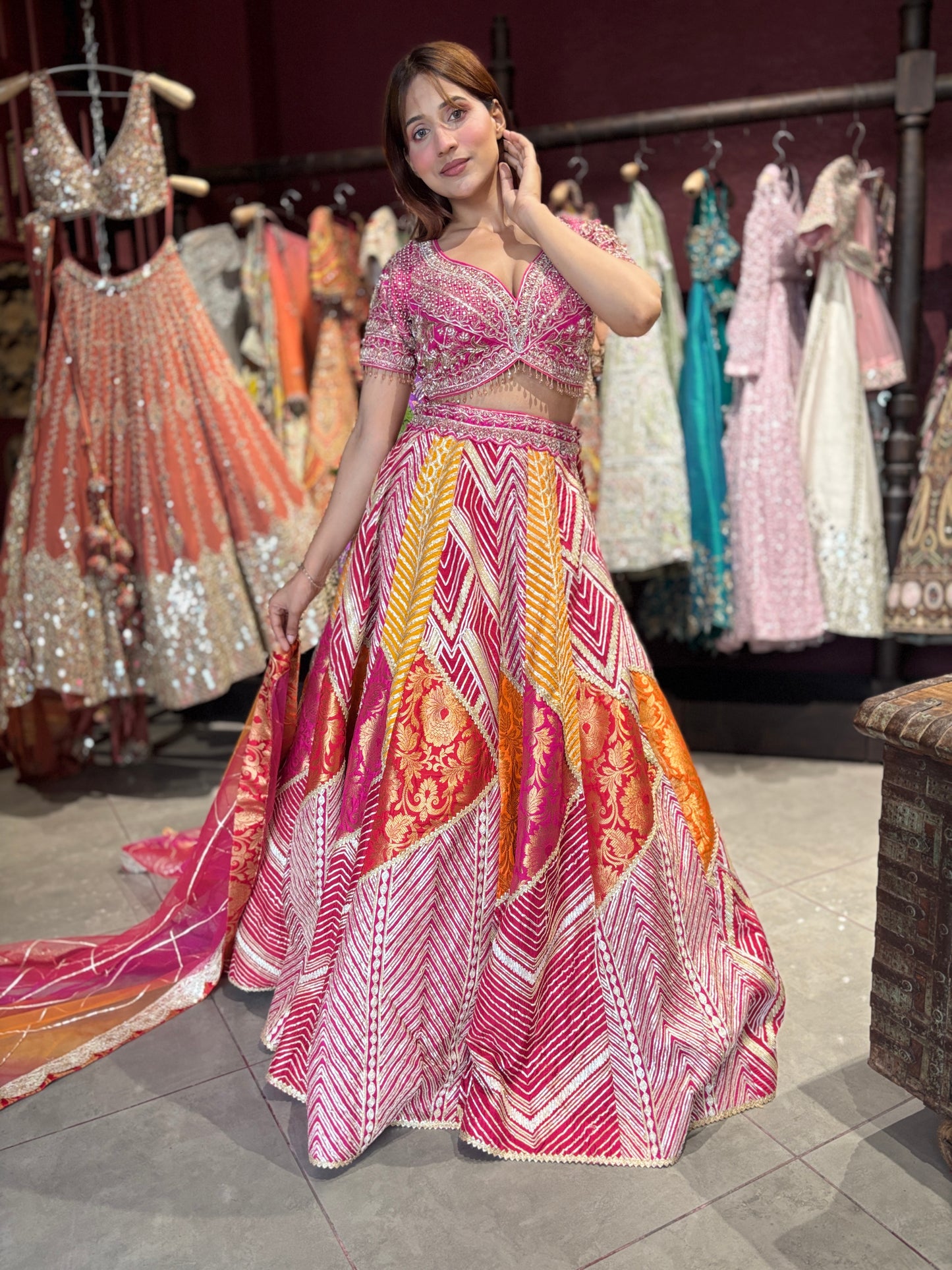 Exquisite Embroidered Lehenga Set for Traditional Elegance