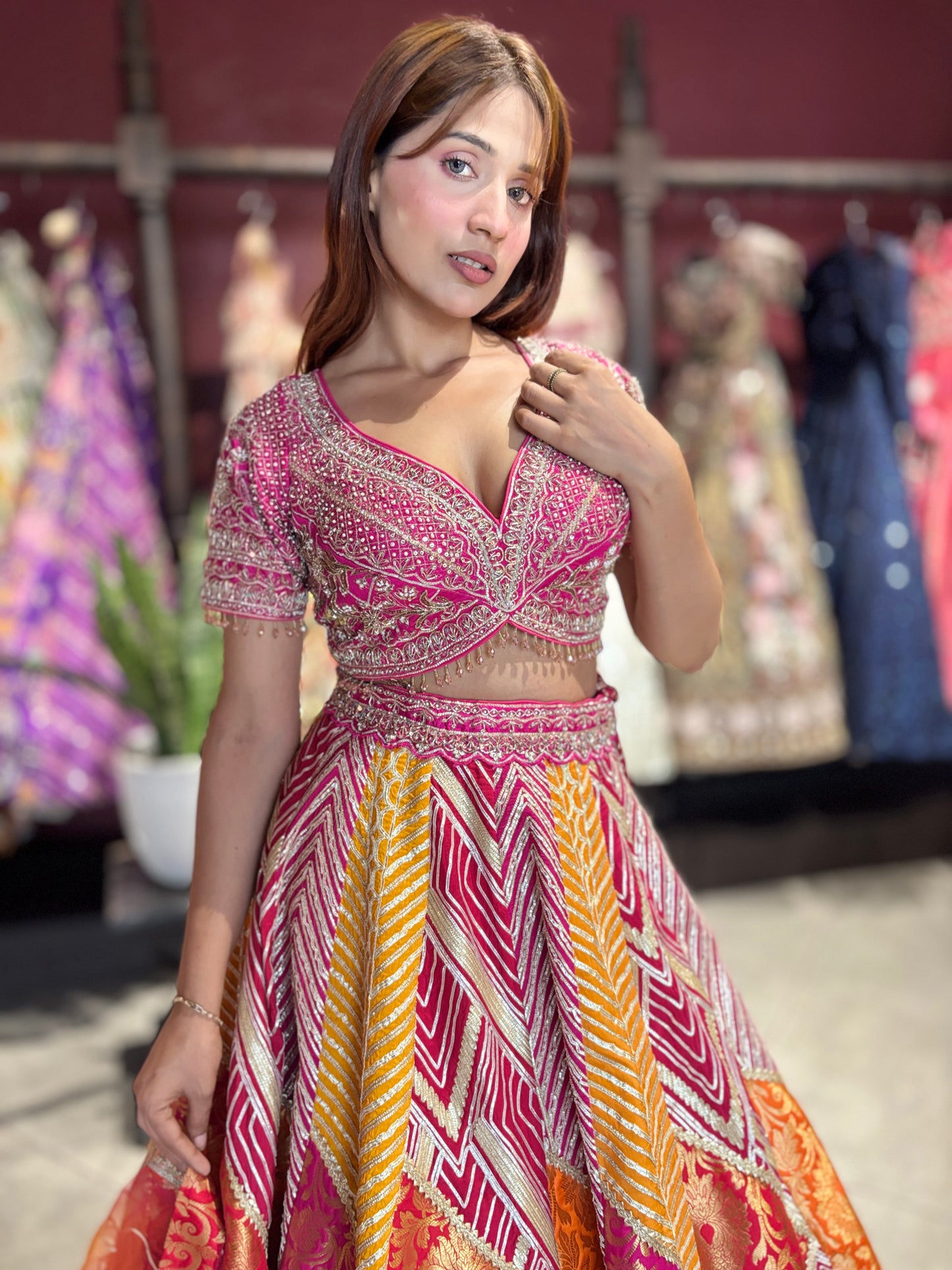 Exquisite Embroidered Lehenga Set for Traditional Elegance