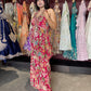 Floral Printed Sharara Set with Halter Neck Kurti Festive & Party Wear