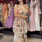 Floral Printed Co-Ord Set with Halter Neck Peplum Top & Wide-Leg Pants