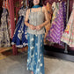 Sharara Set with Sequin Peplum Top & Dupatta Designer Festive Wear
