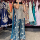 Sharara Set with Sequin Peplum Top & Dupatta Designer Festive Wear