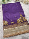 Purple Colour Gajraj Maharani Saree With zari border