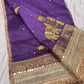 Purple Colour Gajraj Maharani Saree With zari border