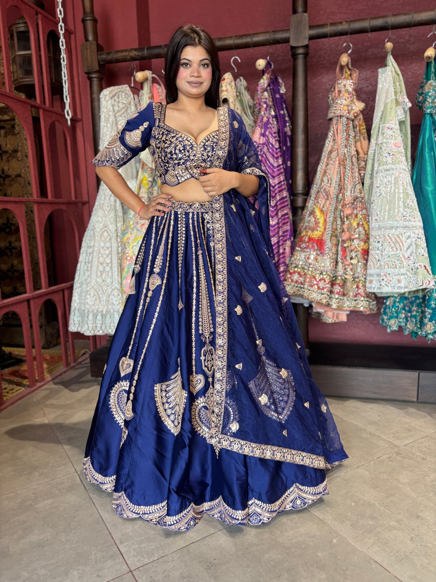 Designer Embroidered Lehenga Choli with Dupatta Bridal & Wedding Wear