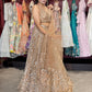 Luxury Champagne Gold Lehenga with Heavy Sequin Embroidery